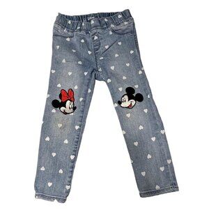 Baby GAP Disney Mickey Minnie Mouse Embroidered Jeggings light washGirls Size 4